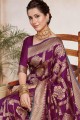 Purple Saree in Weaving Art Silk