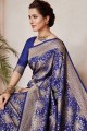 Glorious Weaving Art Silk Saree in Blue with Blouse