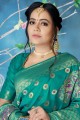 sea Green Weaving Saree in Art Silk
