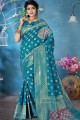 Art Silk Weaving Blue Saree with Blouse