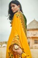 Yellow Embroidered Saree in Silk
