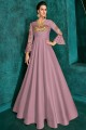 Mauve pink Art silk Gown Dress