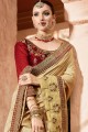 Silk Saree with Embroidered in Beige