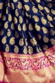 Fascinating Weaving Art Silk Saree in Navy Blue