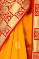 Appealing Mustard Yellow Art Silk Saree with Weaving