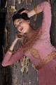 Pink Georgette Straight Pant Anarkali Suits