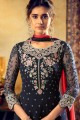 Georgette Palazzo Suits in Navy Blue with dupatta