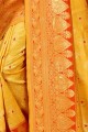 Mustard Yellow Weaving Saree in Art Silk