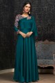 Teal blue Georgette Gown Dress