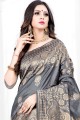 Gorgeous Silk Saree with Weaving in Grey
