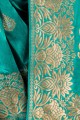Weaving Silk Saree in Turquoise Blue with Blouse
