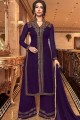 Georgette Sharara Suits with Georgette in Violet