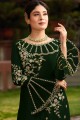 Dark Green Palazzo Suits with Georgette