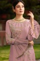 Gorgeous Palazzo Suits in Pink Georgette with Georgette