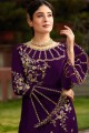 Purple Georgette Palazzo Suits with Georgette