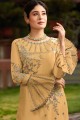 Yellow Georgette Palazzo Suits with Georgette