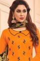 Orange Salwar Kameez in Cotton