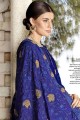 Exquisite Georgette Royal Blue Saree in Embroidered