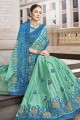 Georgette Saree in Light sea Green with Embroidered