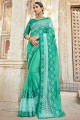 Saree in sea Green Chiffon & Georgette with Embroidered