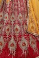 Red Lehenga Choli in Art Silk with Embroidery