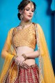 Red Lehenga Choli in Art Silk with Embroidery