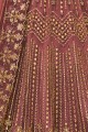 Net Onion Pink Anarkali Suits with dupatta