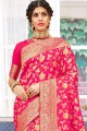 Fuschia Pink  Art Silk Weaving Saree with Blouse