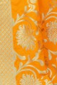 Art Silk Mustard Yellow Saree in Weaving