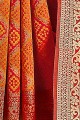 Splendid Orange Weaving Saree in Art Silk