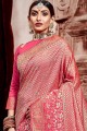 Fashionable Art Silk Pink Saree in Weaving
