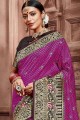 Ravishing Pink & Magenta Weaving Saree in Art Silk