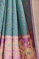 Weaving Saree in Purple & Blue Art Silk