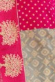 Rani Pink Saree in Embroidered Jacquard & Silk