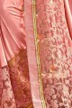 Net & Lycra Saree with Embroidered in Baby Pink