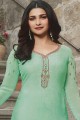sea Green Crepe Crepe Straight Pant Suit with dupatta