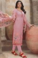 Pink Crepe Straight Pant Suit with Crepe