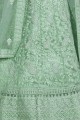 sea Green Lehenga Choli in Net with Embroidery