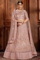 Fashionable Dusty pink Net Lehenga Choli
