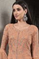 Georgette Peach Palazzo Suits with dupatta
