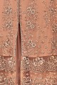Georgette Peach Palazzo Suits with dupatta