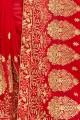 Contemporary Red Saree with Embroidered Georgette