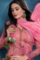 Cotton Pink Straight Pant Suit with dupatta