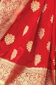 Designer Weaving Art Silk Red Saree Blouse
