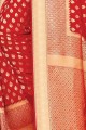 Exquisite Red Weaving Saree in Art Silk