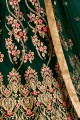 Net Anarkali Suits with Net in Dark Green