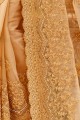 Beige Chiffon Embroidered Saree with Blouse