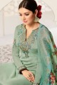 Palazzo Suits in Pastel Green Satin with Georgette