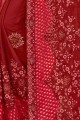 Saree in Maroon Brasso & Georgette with Embroidered