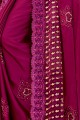 Beige Saree in Embroidered Brasso & Silk